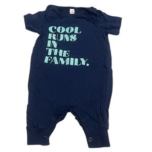 NWOT Okie Dokie Newborn NB Navy Blue Onesie Cool Runs in The Family